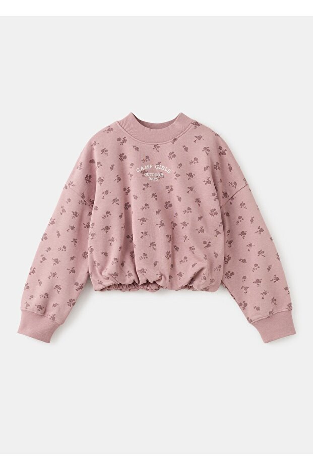 Çiçek desenli işlemeli sweatshirt - 3