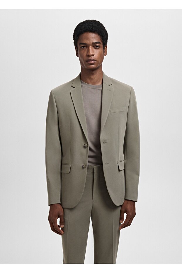 Streç kumaştan süper dar kesim blazer ceket - 1