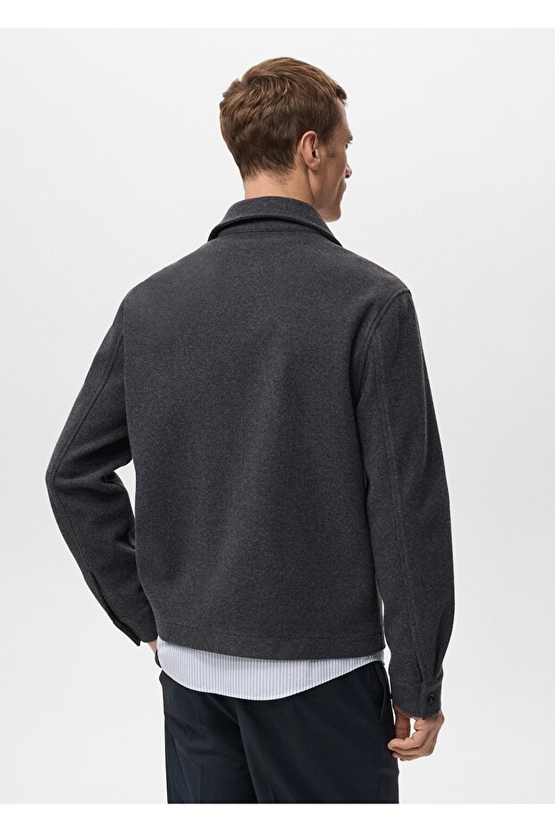 Regular kesim flanel gömlek ceket - 4