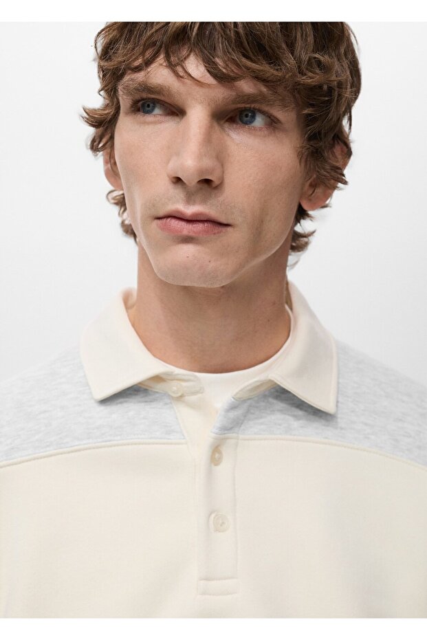 Çizgili polo sweatshirt - 6