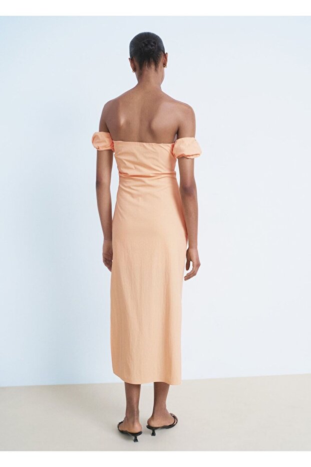 Straplez midi elbise - 4