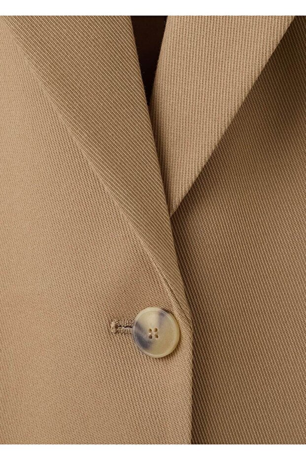 Çift düğmeli kumaş blazer ceket - 5