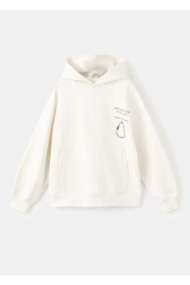 Desenli pamuklu sweatshirt - 1