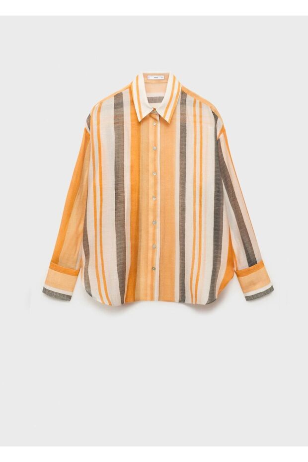 Lyocell çizgili gömlek - 3