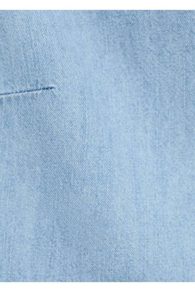 Düğmeli denim yelek - 5