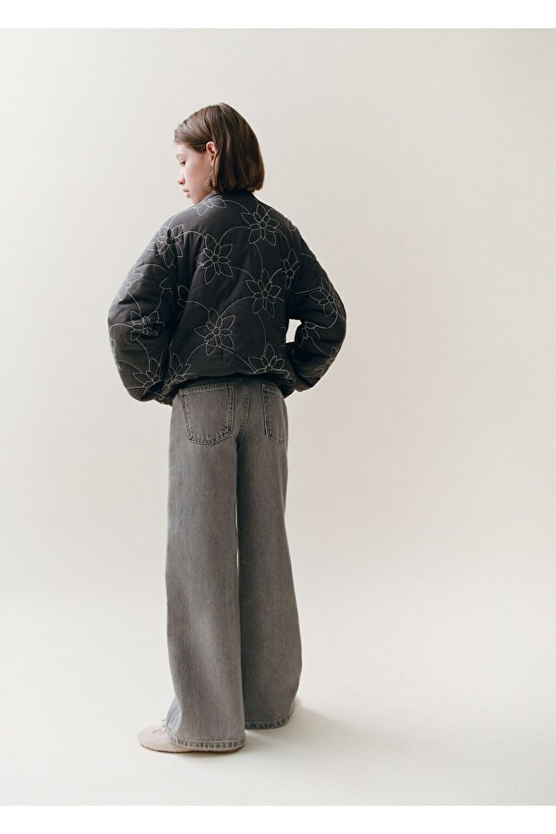 İşlemeli kapitone mont - 3