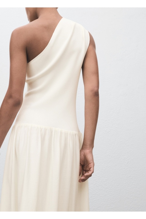 Asimetrik triko elbise - 7