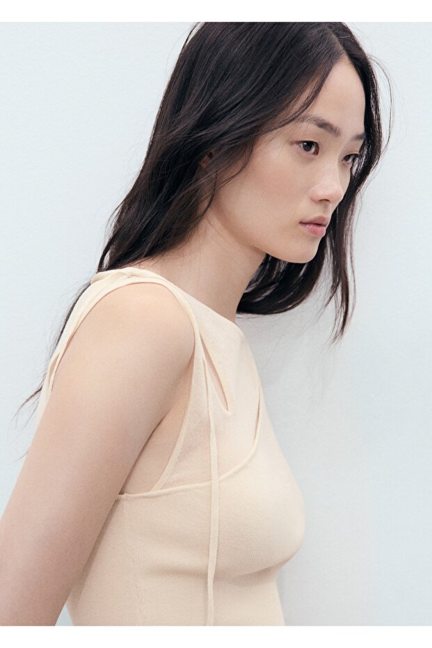 Cut out detaylı triko bluz - 6