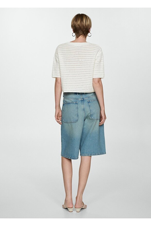 Ajur detaylı triko kazak - 4