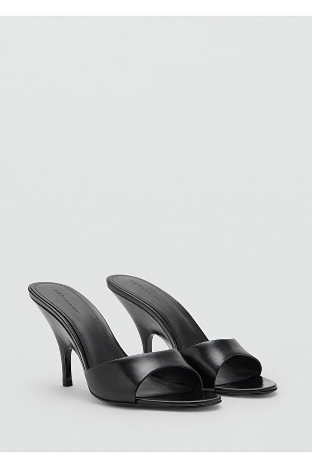 Deri dolgu topuklu sandalet - 1