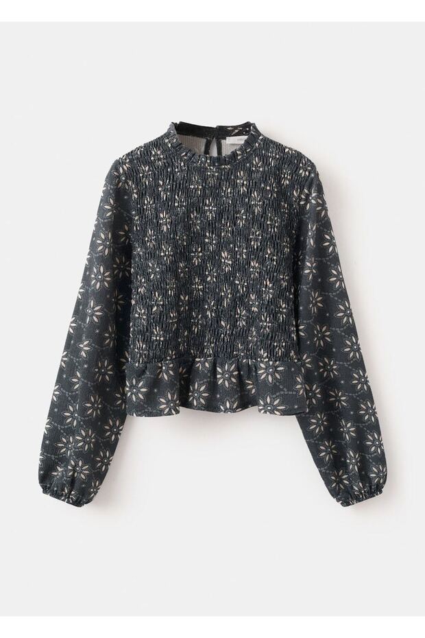 Çiçek desenli bluz - 2