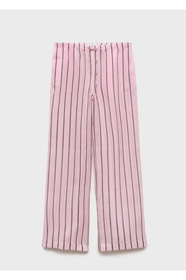 Çizgili rami pantolon - 3