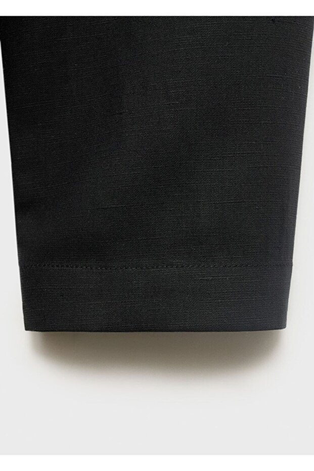 Keten karışımlı cepli ceket - 5