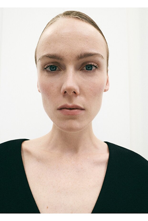 V yaka oversize hırka - 6