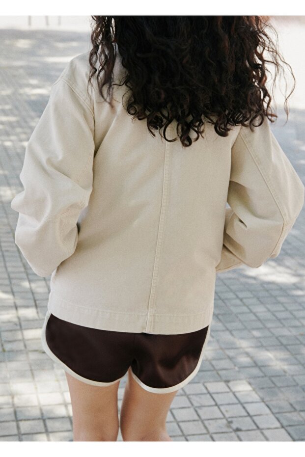 Kontrast şeritli şort - 4