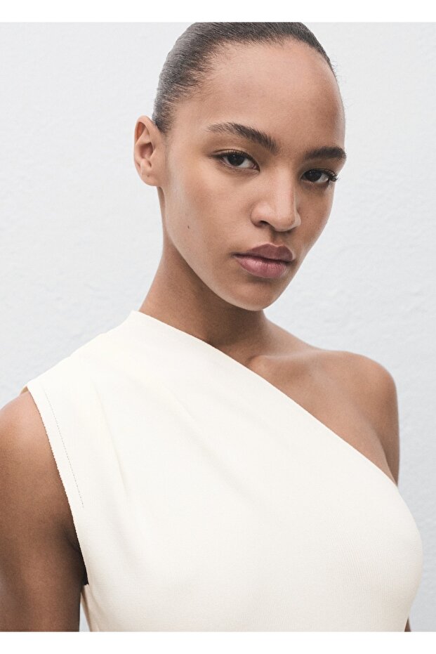 Asimetrik triko elbise - 6