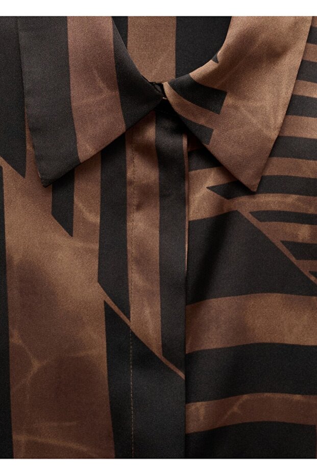 Çizgili saten gömlek - 8