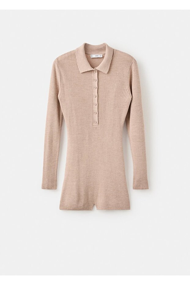 Polo yaka ribana triko tulum - 3