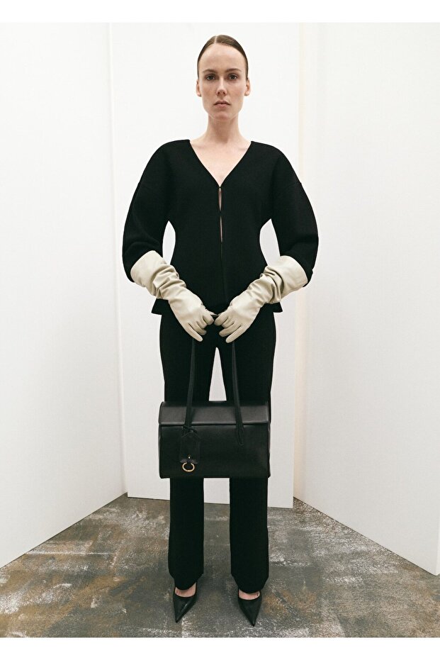 V yaka oversize hırka - 2