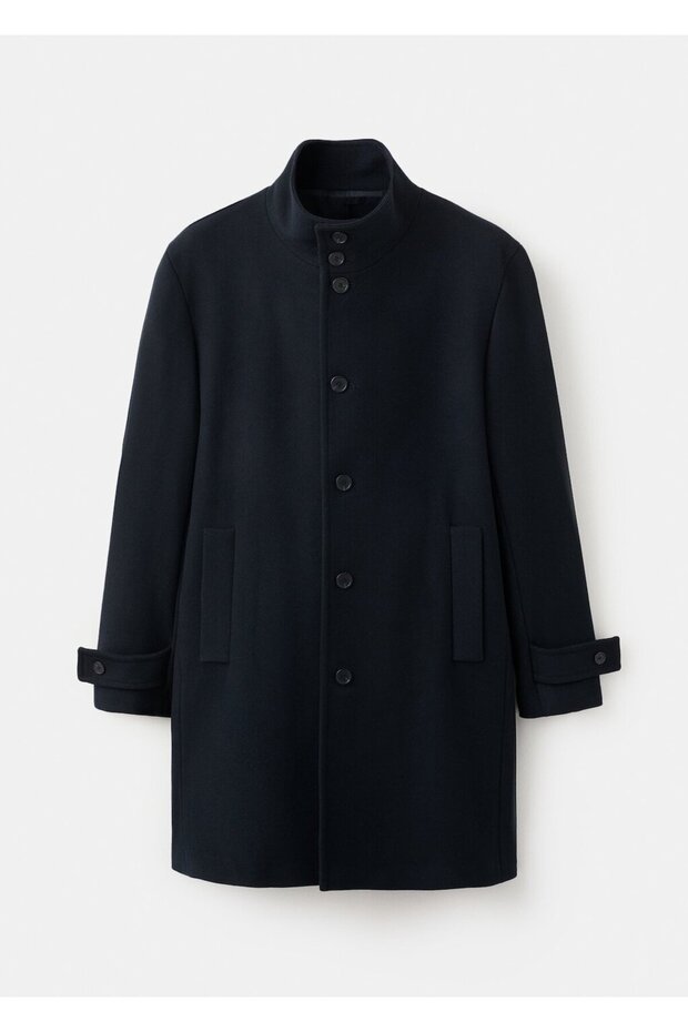 Dik yaka yün palto - 3