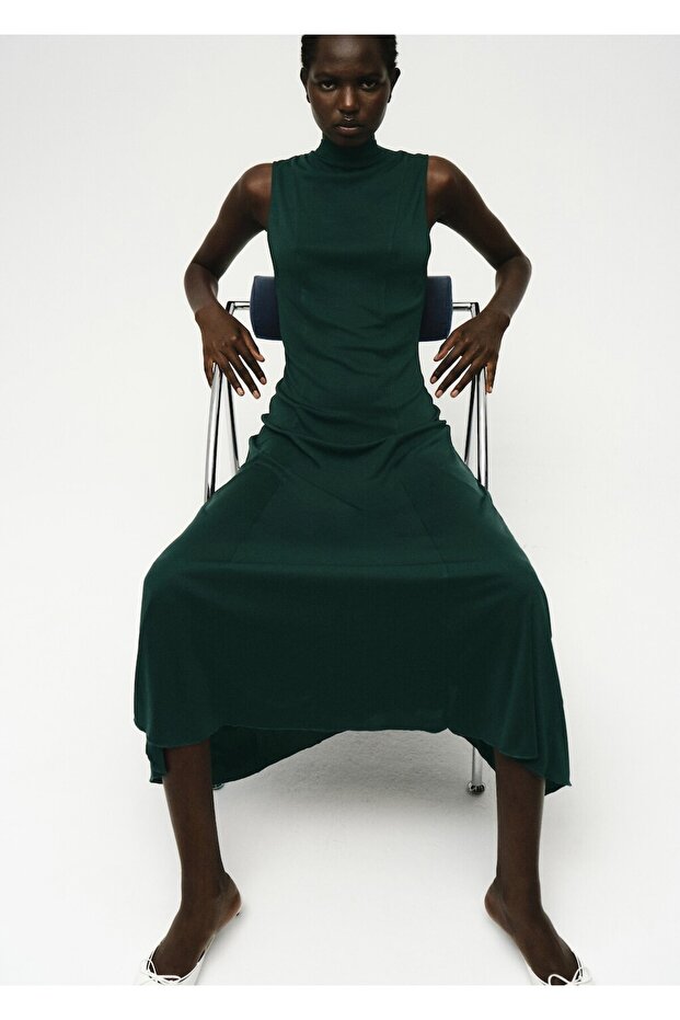 Godeli midi elbise - 6