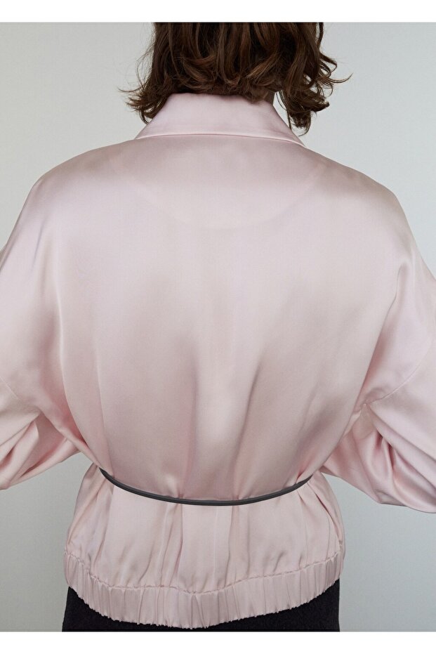 Fermuarlı saten ceket - 4