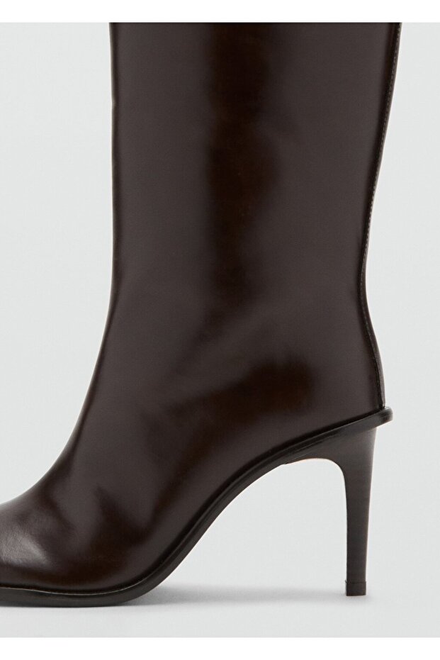 Yüksek topuklu deri bot - 5
