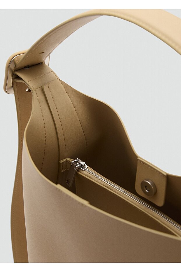 Deri görünümlü bucket çanta - 5