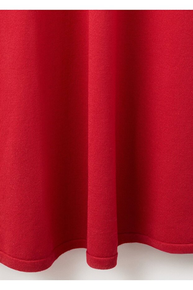 Perkins yakalı triko elbise - 5