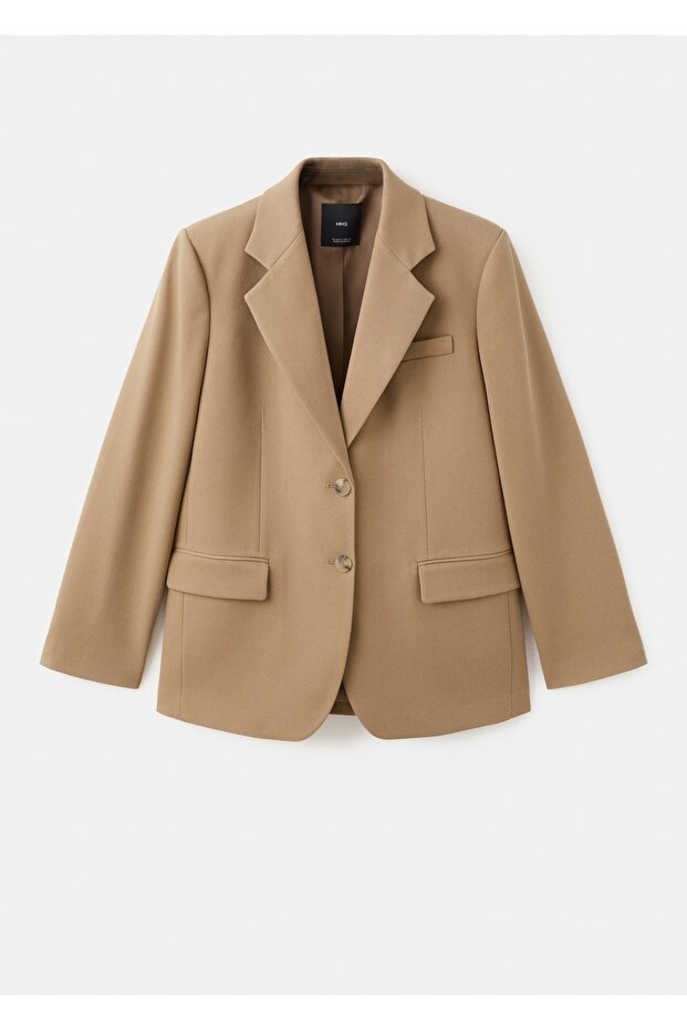 Çift düğmeli kumaş blazer ceket - 3