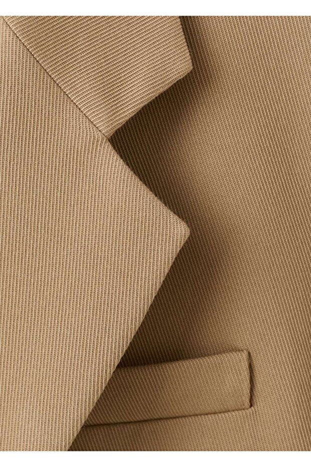 Çift düğmeli kumaş blazer ceket - 7