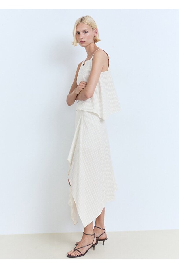 Çizgili asimetrik etek - 2