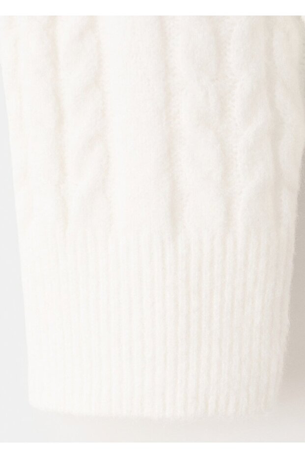 Örgü desenli triko hırka - 5