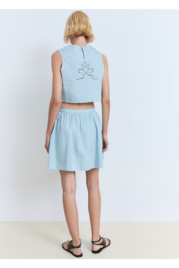 Nakışlı etek dalgalı etek ucu - 4