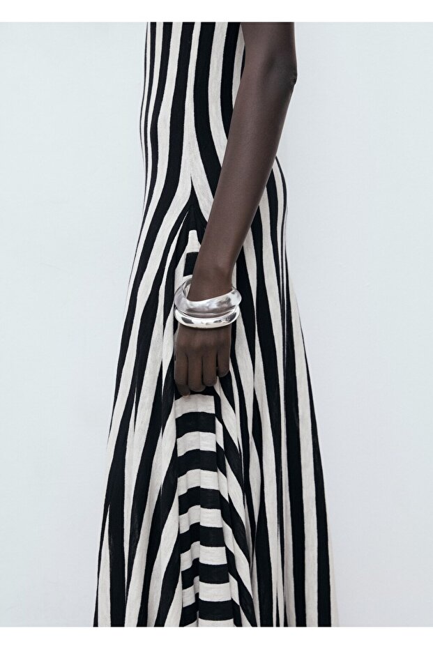 Eteği asimetrik triko elbise - 8