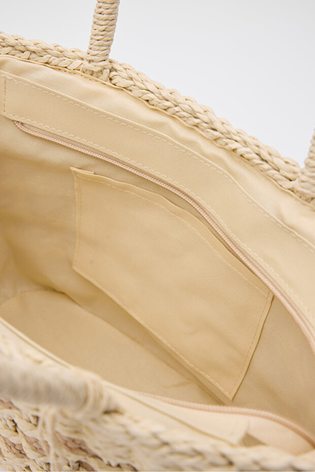 Bej Hasır El ve Çapraz Çanta - 4