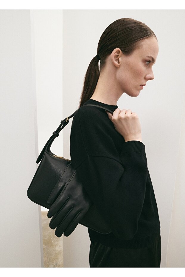 Deri görünümlü omuz çantası - 2