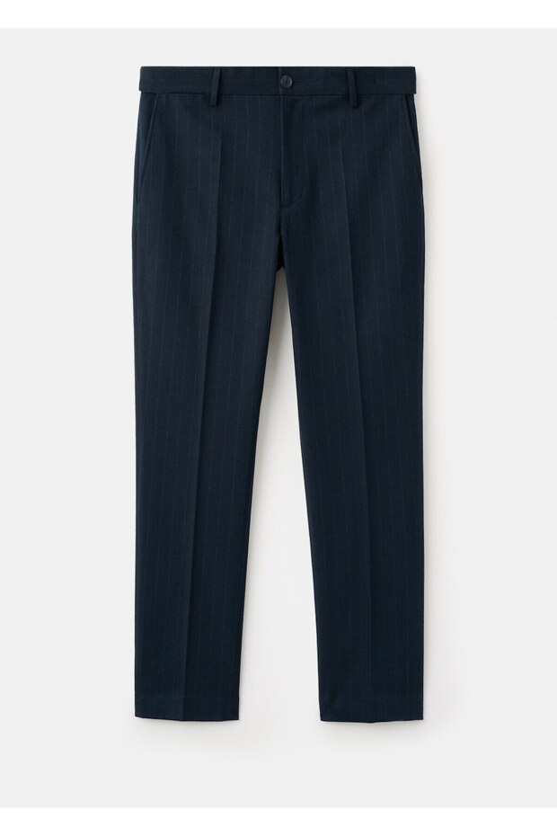 Slim fit flanel pantolon - 3