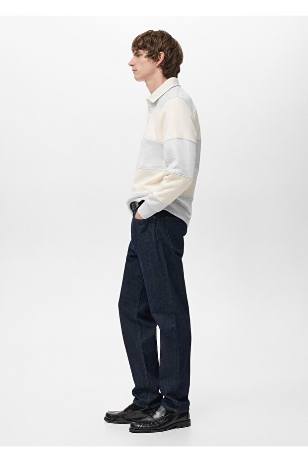 Çizgili polo sweatshirt - 7