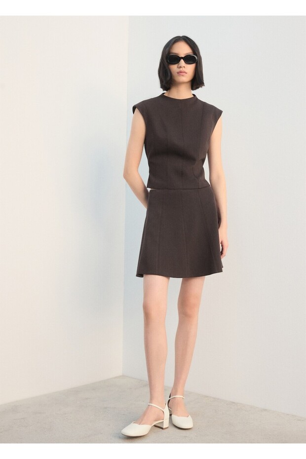 Geniş askılı dar kesim bluz - 2