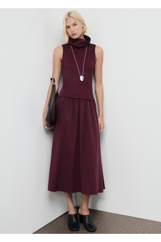 Huni yaka elbise - 2