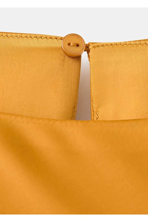 Asimetrik yaka evaze elbise - 8