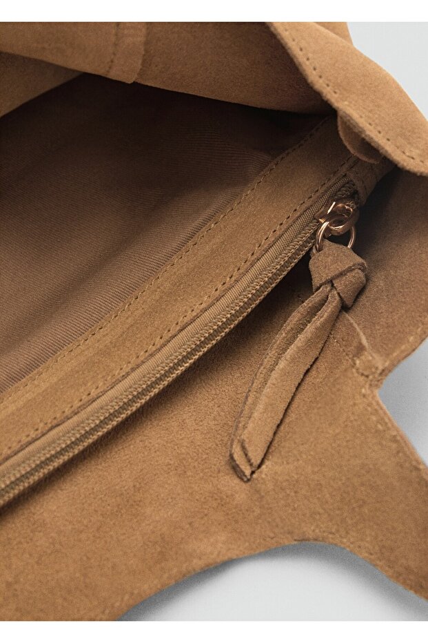 Süet shopper çanta - 4
