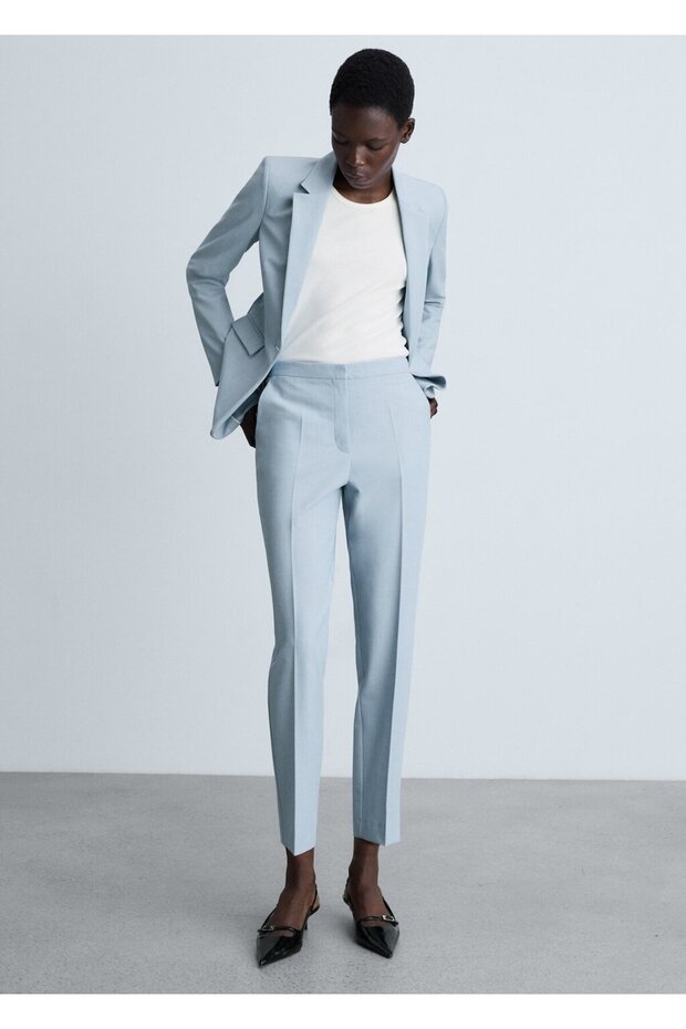 Gerade geschnittene Stoffhose - 2