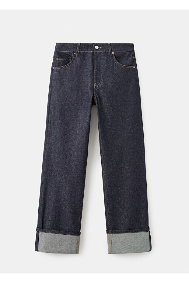 Paçaları kıvrık jean - 3