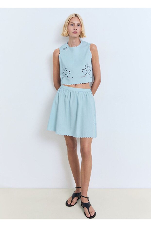 Nakışlı etek dalgalı etek ucu - 2