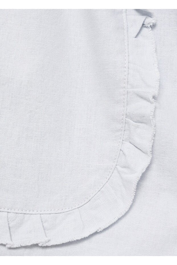 Kemerli keten şort - 6