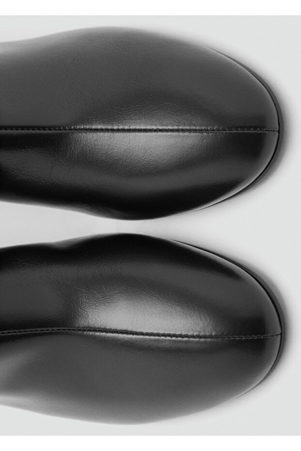 Blok topuk deri kısa bot - 6