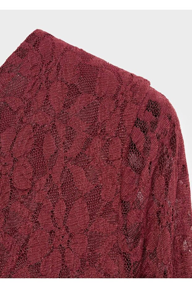 Çan kollu dantel elbise - 8