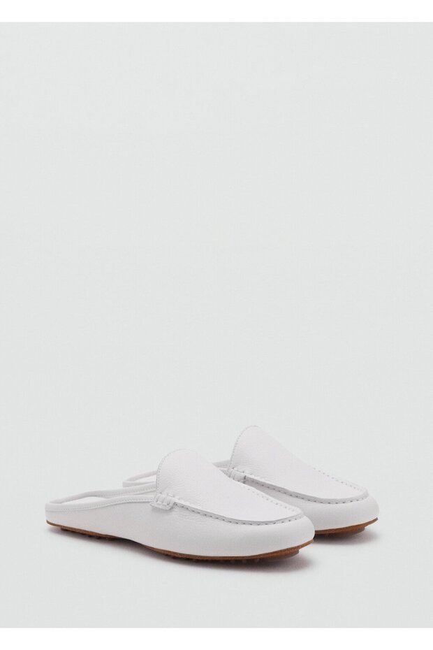 Düz tabanlı deri ayakkabı - 1